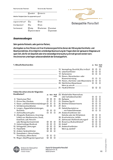 Anamnesebogen